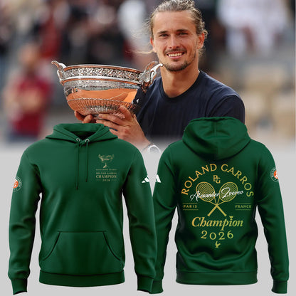 Alexander Zverev 2026 Roland-Garros Champions 🎾🏆 Hoodie-ND06082609