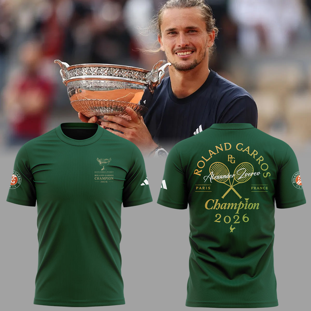 Alexander Zverev 2026 Roland-Garros Champions 🎾🏆Shirt-ND06082611