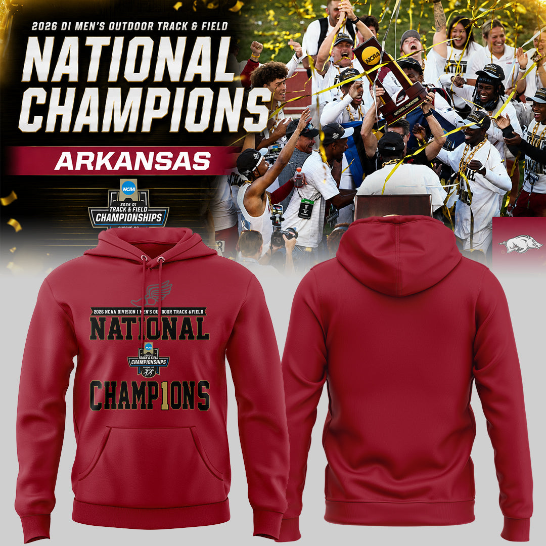 Razorbacks 2026 D1 Men’s Outdoor Track&Field National Champions Hoodie