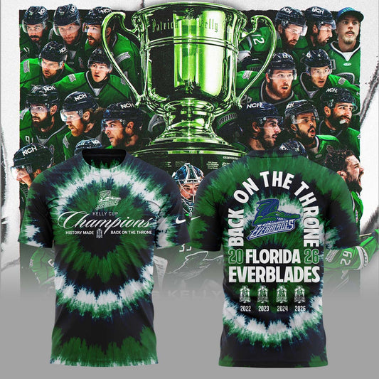 Limited Edition Florida Everblades 2026 Kelly Cup Champions TShirt