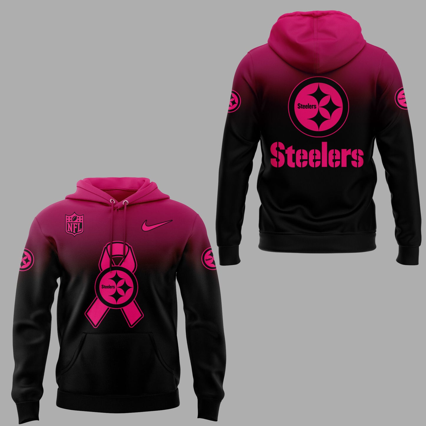 Limited Edition Steelers Football Breast Cancer Hoodie-ND07102549