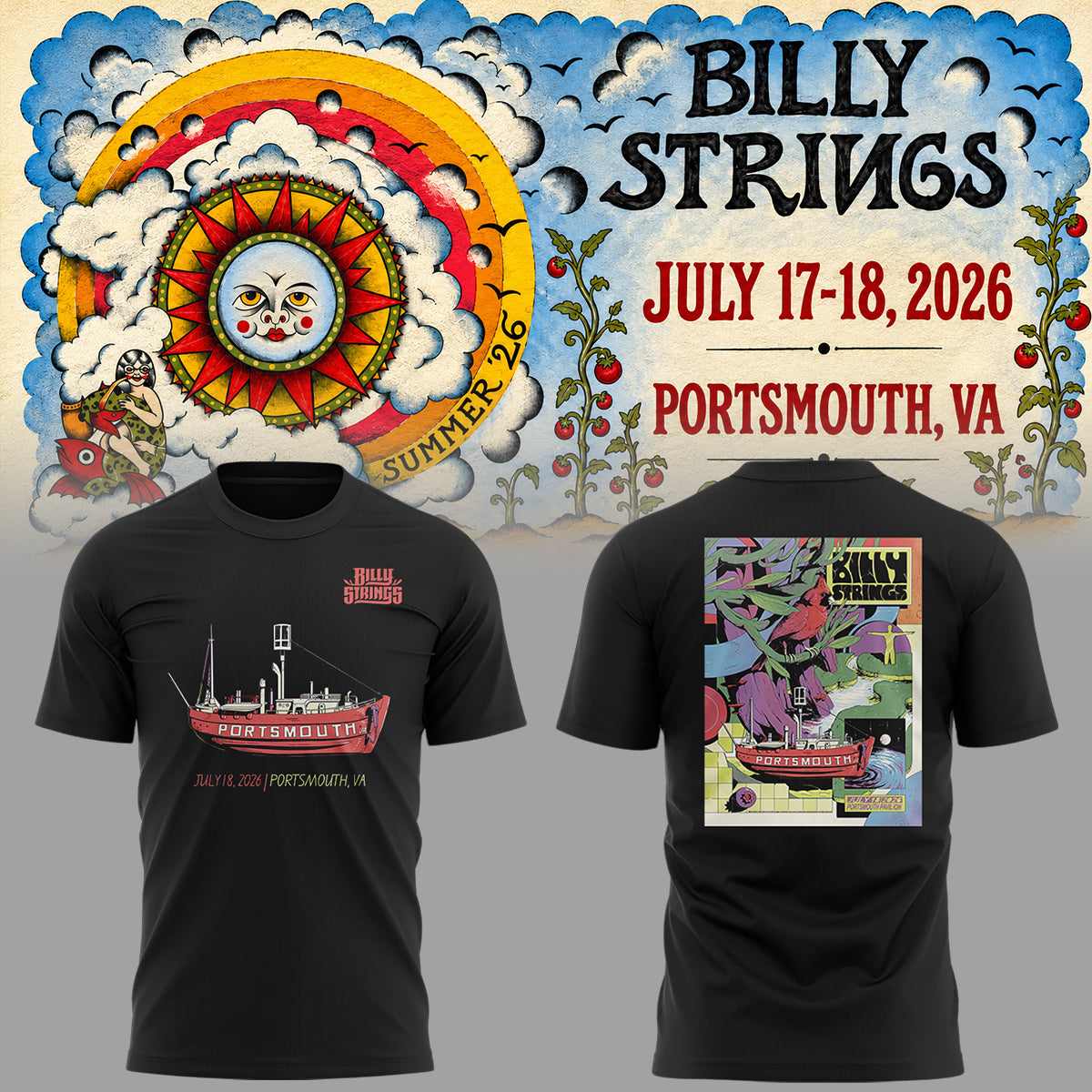 Limited Edition Billy Strings tour 2026 tshirt-ND07202601