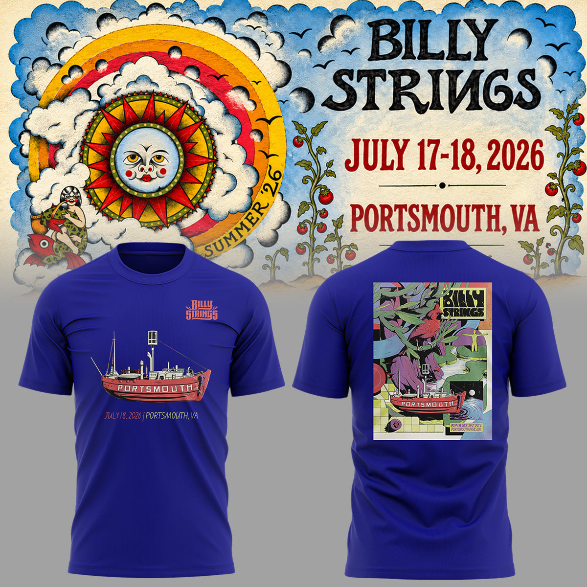 Limited Edition Billy Strings tour 2026 tshirt-ND07202604