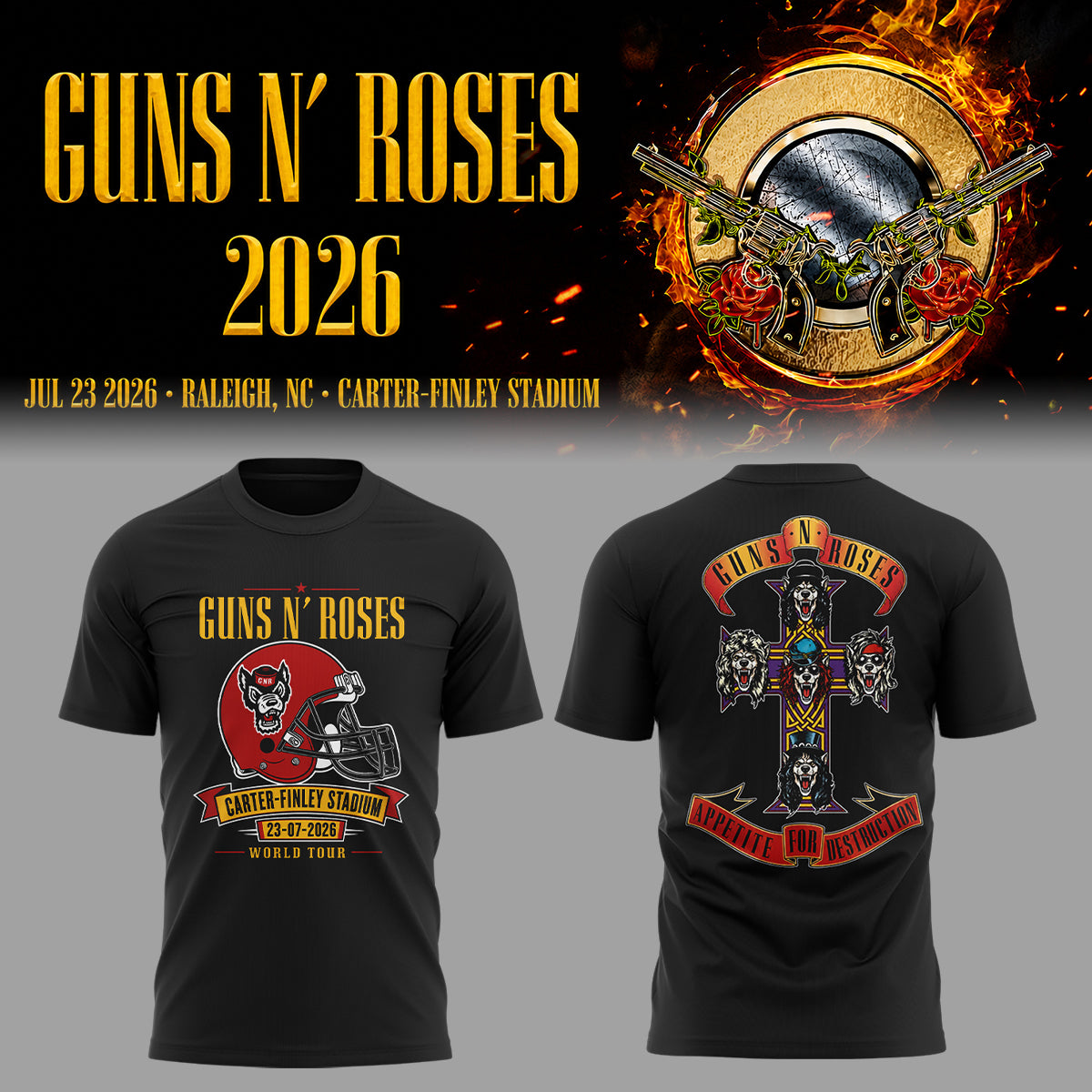 Limited Edition Guns N’ Roses Tour 2026 TShirt