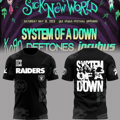 Limited Edition Sick New World SOAD x Raiders Shirt-PA042526008