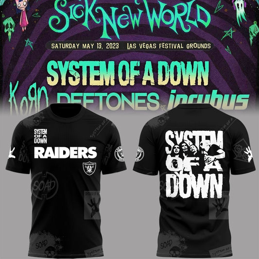 Limited Edition Sick New World SOAD x Raiders Shirt-PA042526008