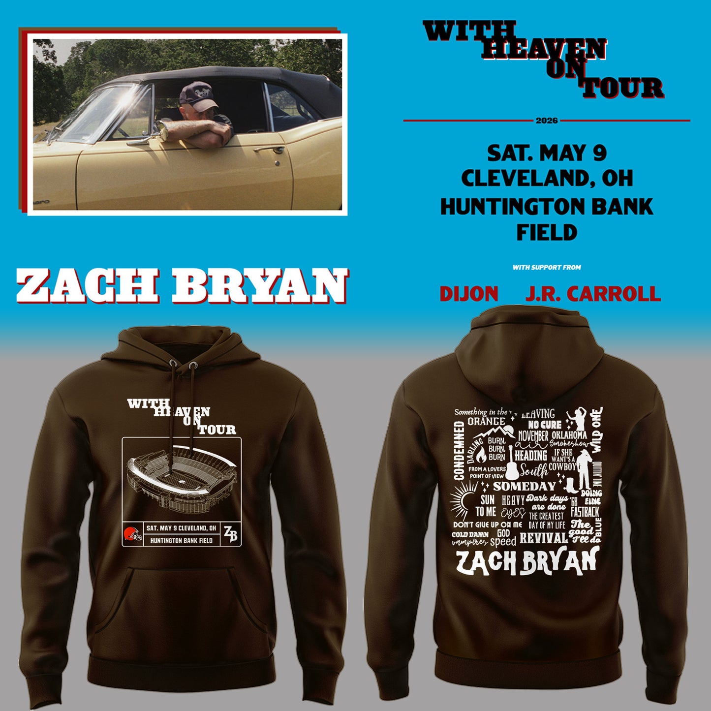Limited Edition “With Heaven On Tour 2026” at Huntington Bank Field Stadium Hoodie-PA050626020