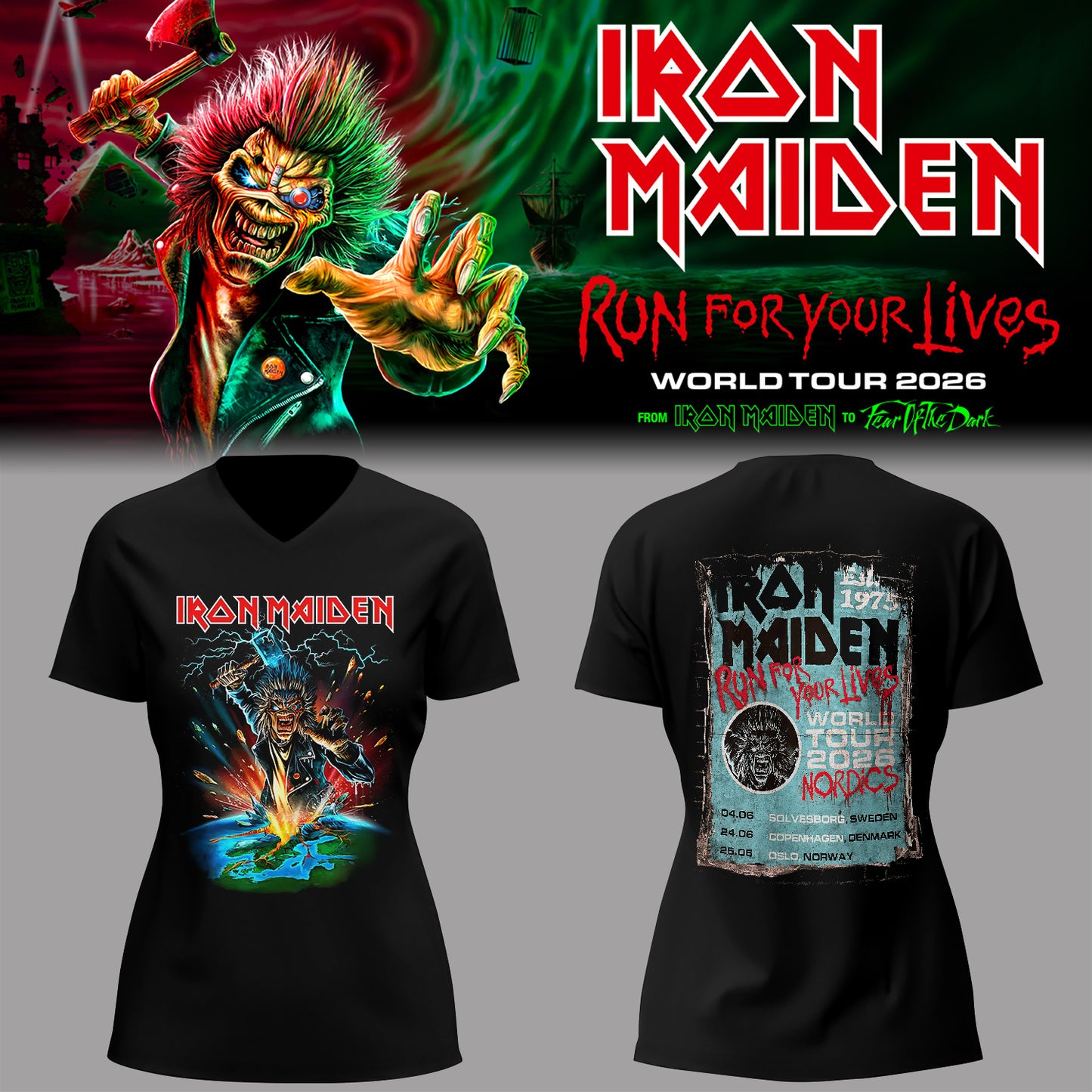 Limited Edition Run For Your Lives 2026 At Sölvesborg, Sweden V-neck Shirt-PA060426005