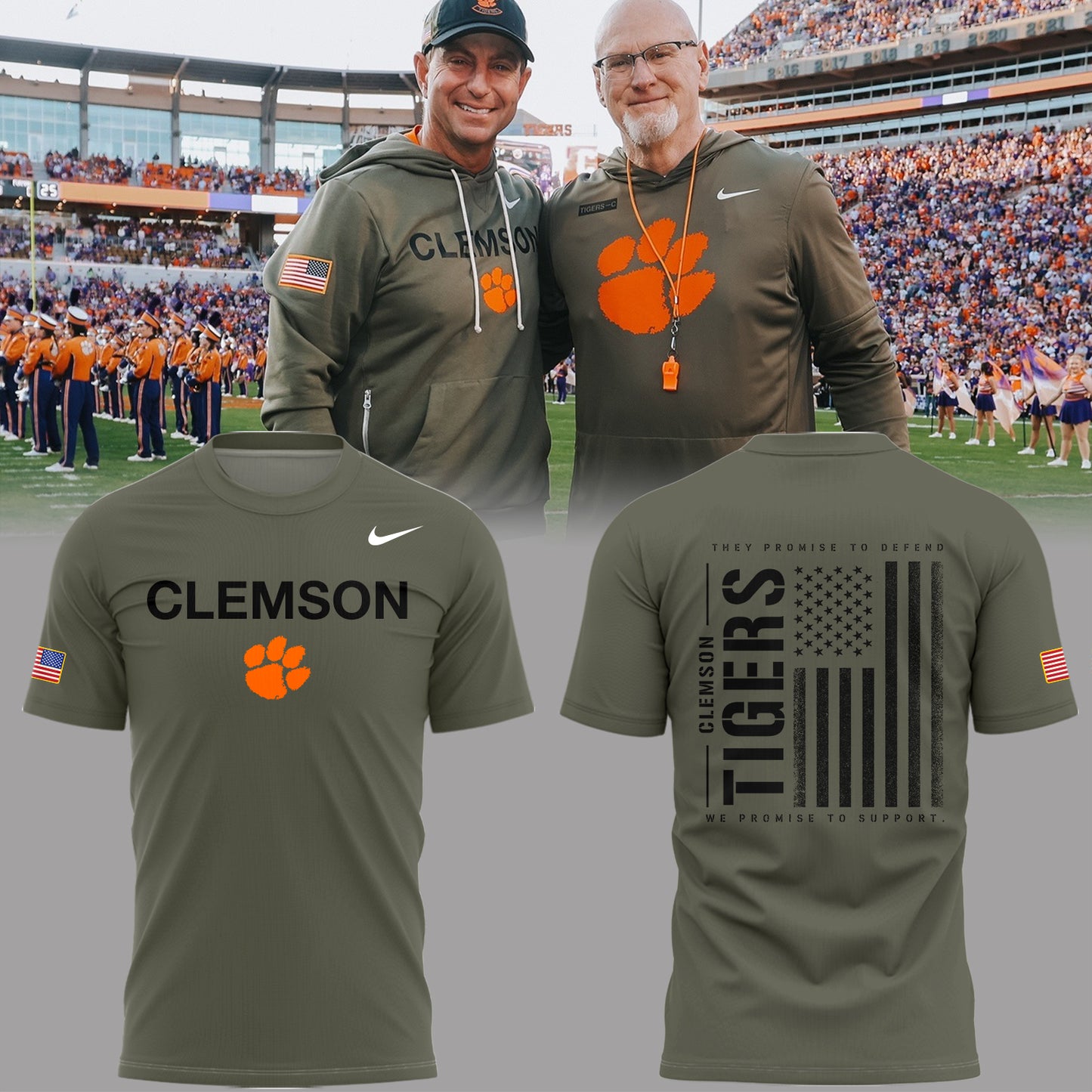 Limited Edition Clemson Military Appreciation T-Shirt-PA112425005