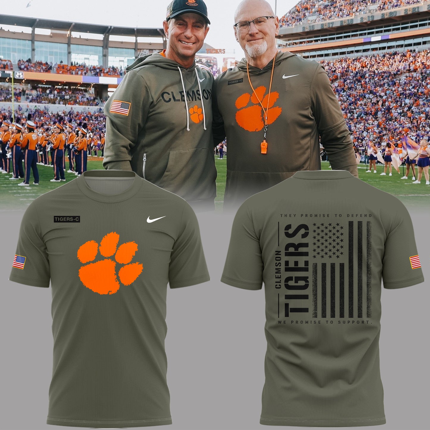 Limited Edition Clemson Military Appreciation T-Shirt-PA112425008
