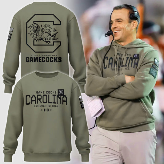 Limited Edition Men’s SC Gamecocks FB Thyme Freedom Fleece Crew Sweatshirt-PU112824032