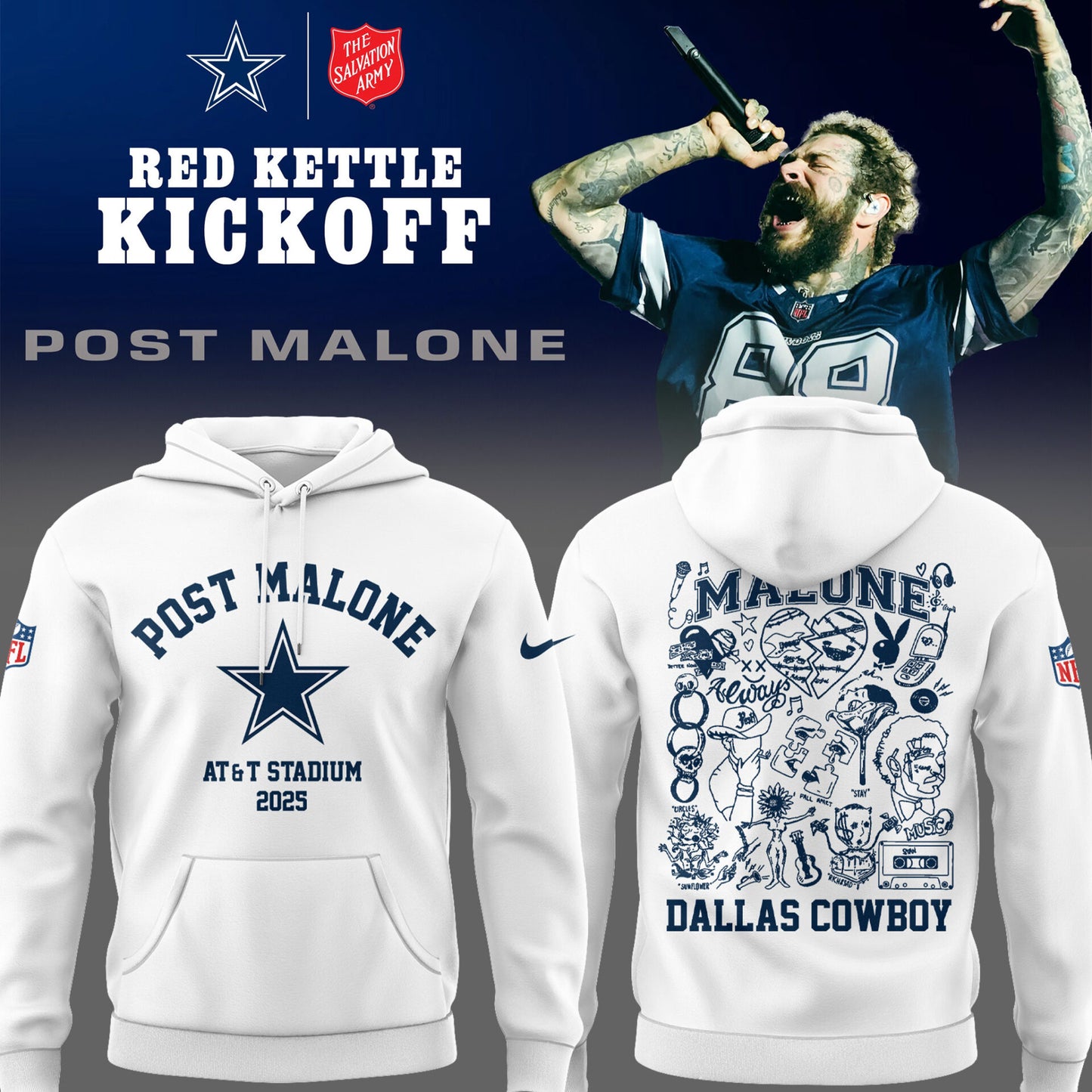 Limited Edition COW Football P.Malone Red Kettle Kickoff 25 Hoodie-PU25112706