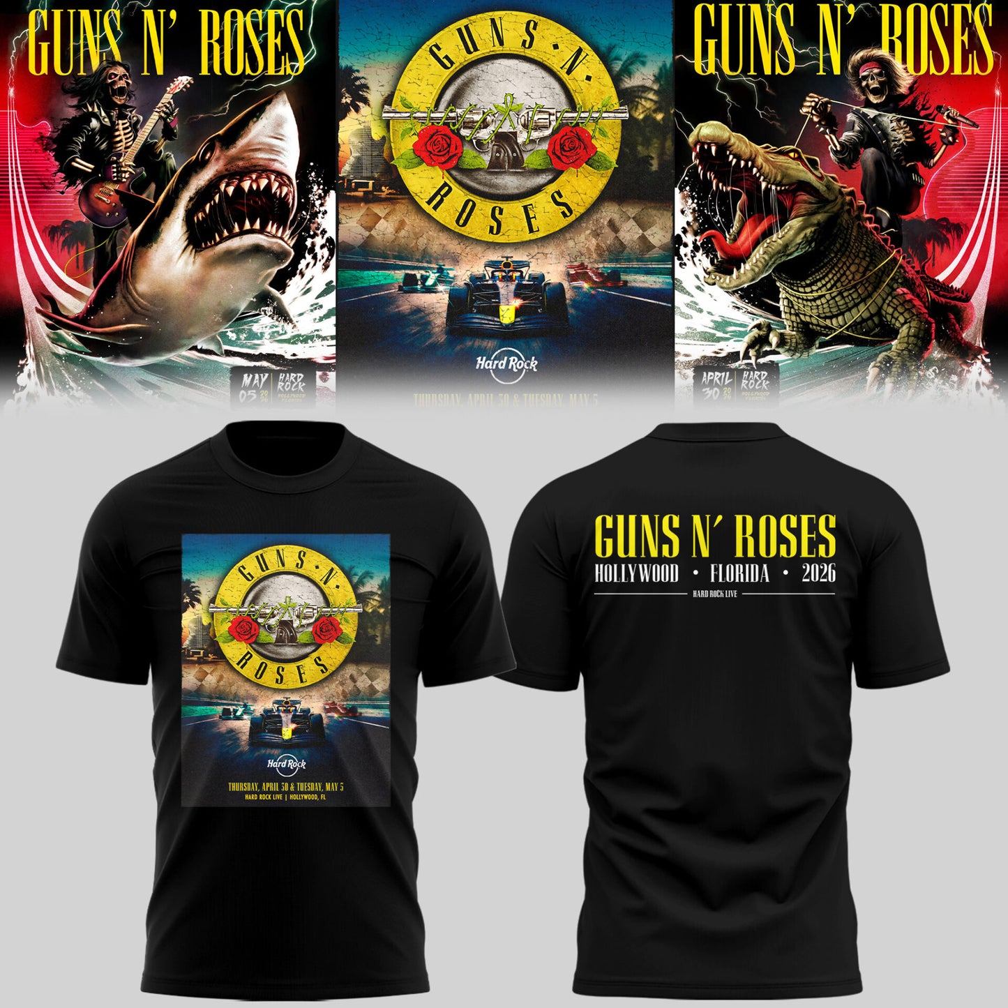 GnR 🎵 live Hard Rock, Hollywood, FL TShirt-PU26050601