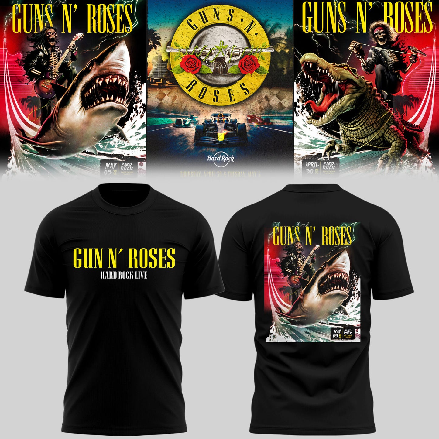 GnR 🎵 live Hard Rock, Hollywood, FL TShirt-PU26050606