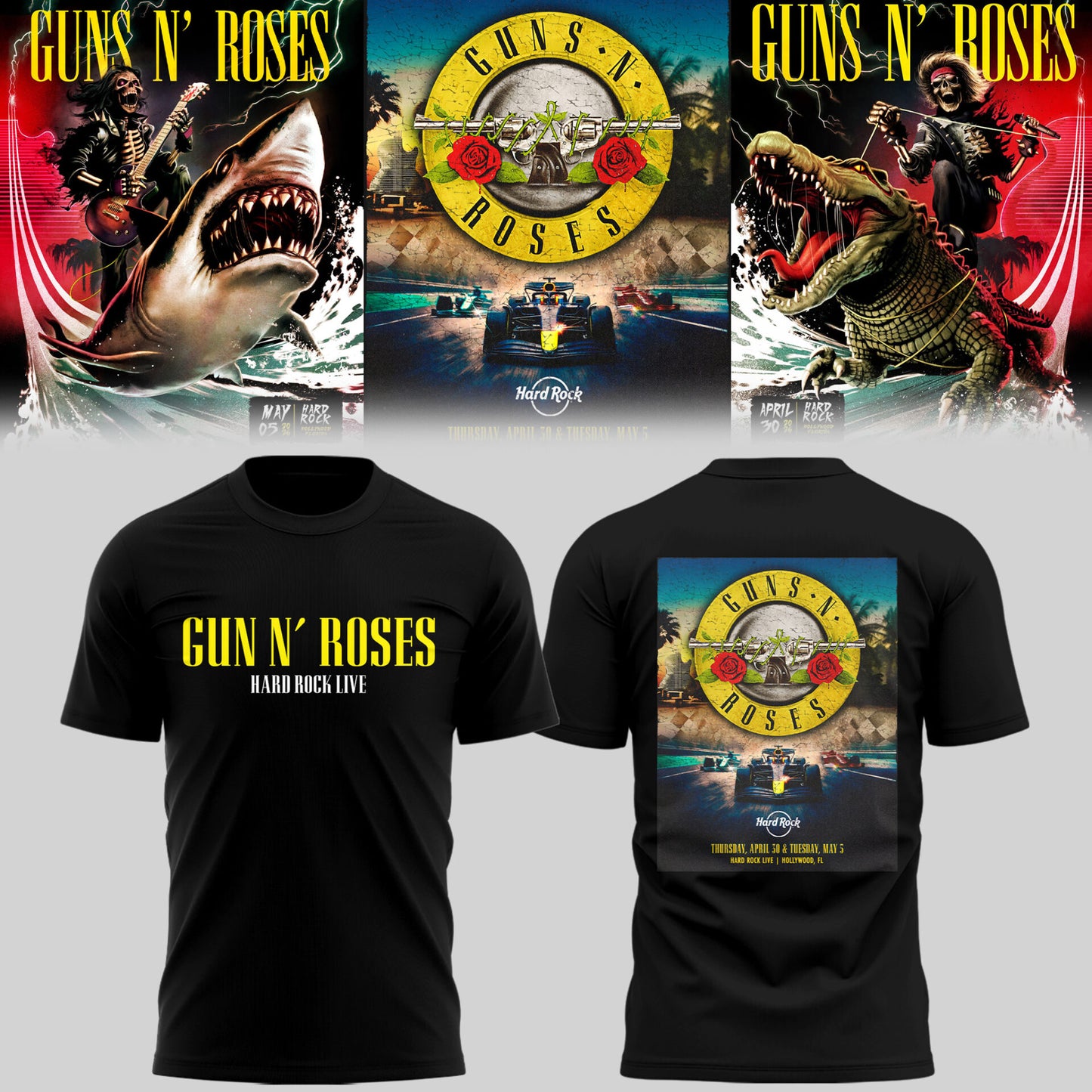 GnR 🎵 live Hard Rock, Hollywood, FL TShirt-PU26050607