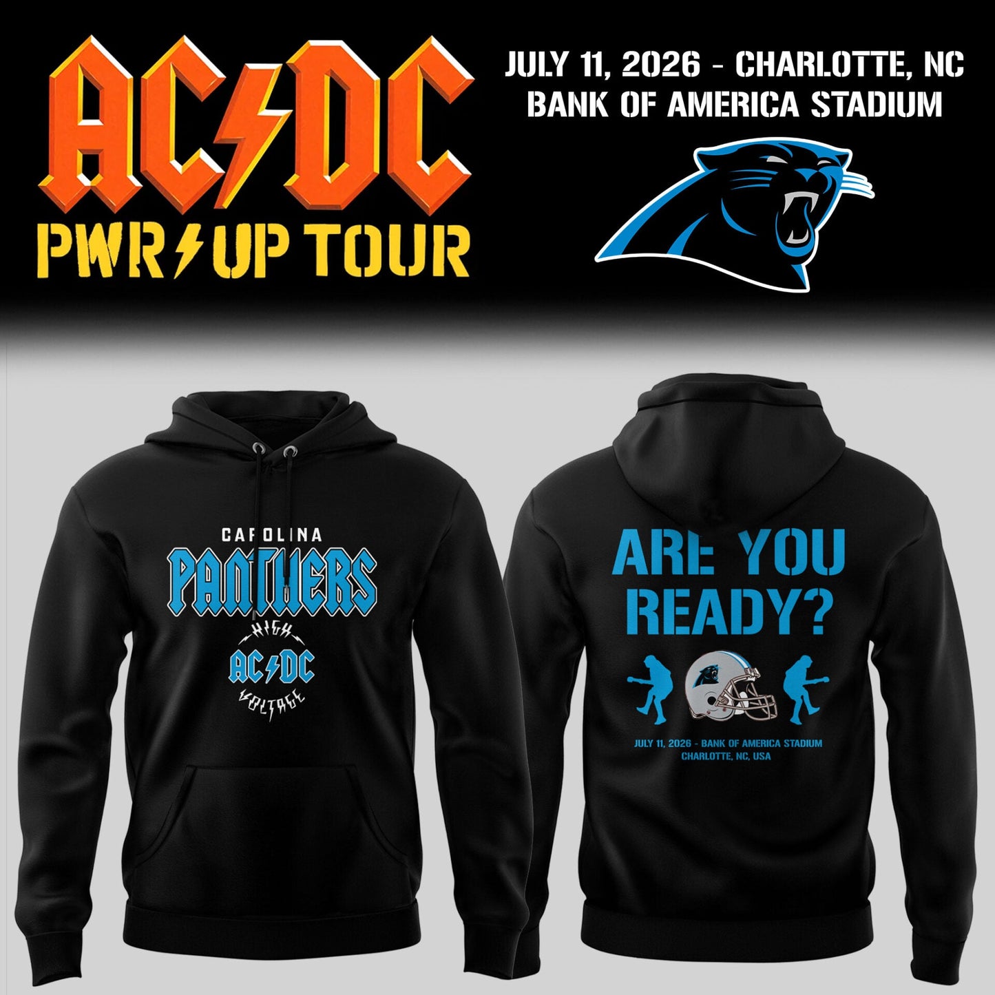 ACDC x PANTH Power up Tour Allegiant Stadium Hoodie