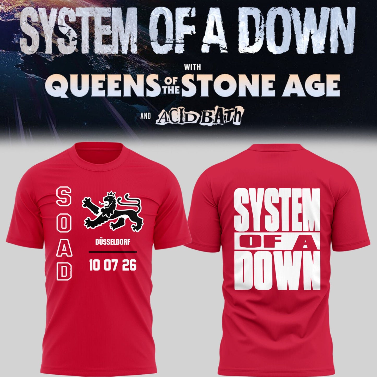 Limited Edition SOAD UK & Europe Stadium Tour 2026 T-Shirt