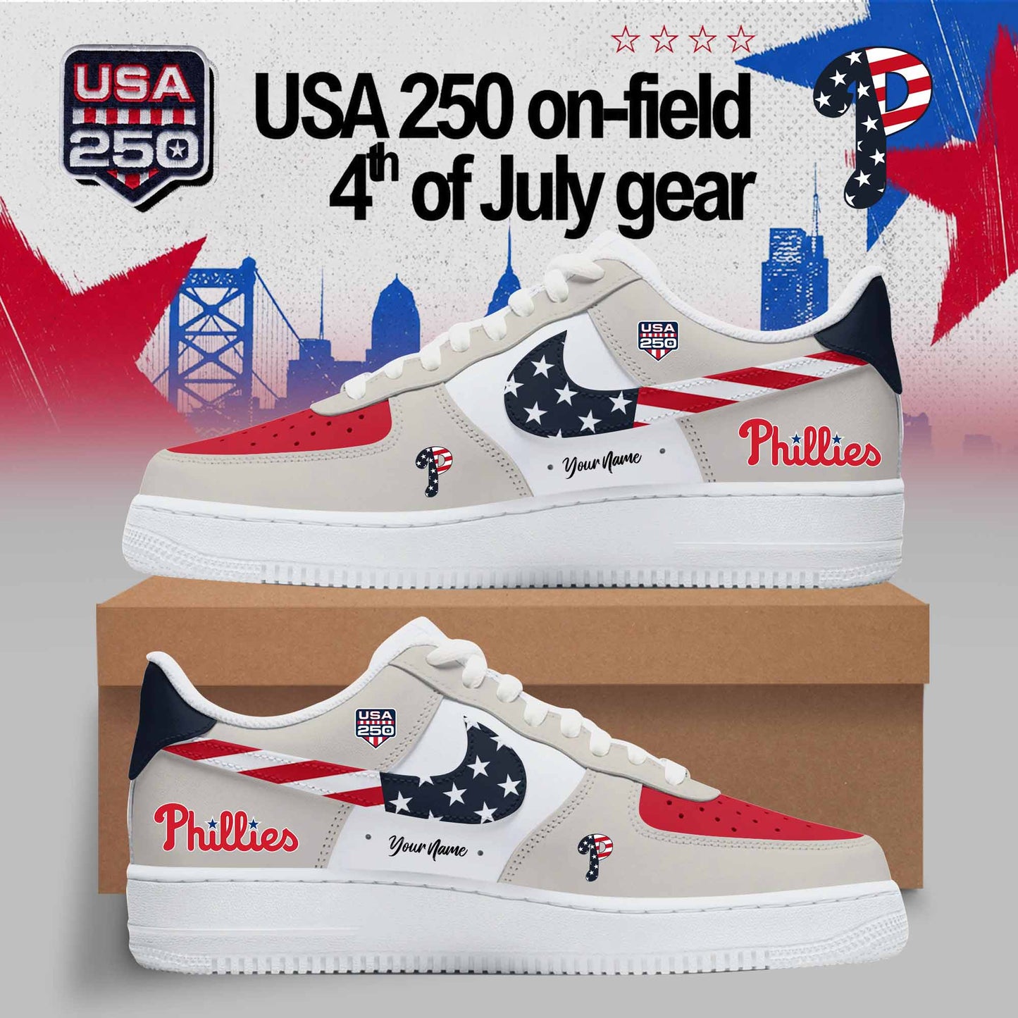 PHILADELPHIA PHILLIES: HARPER X USA 250 ON-FIELD – 4TH OF JULY SNEAKER COLLECTION