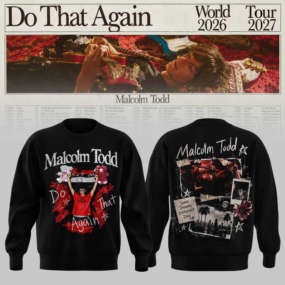 MALCOLM TODD DO THAT AGAIN WORLD TOUR SWEATER
