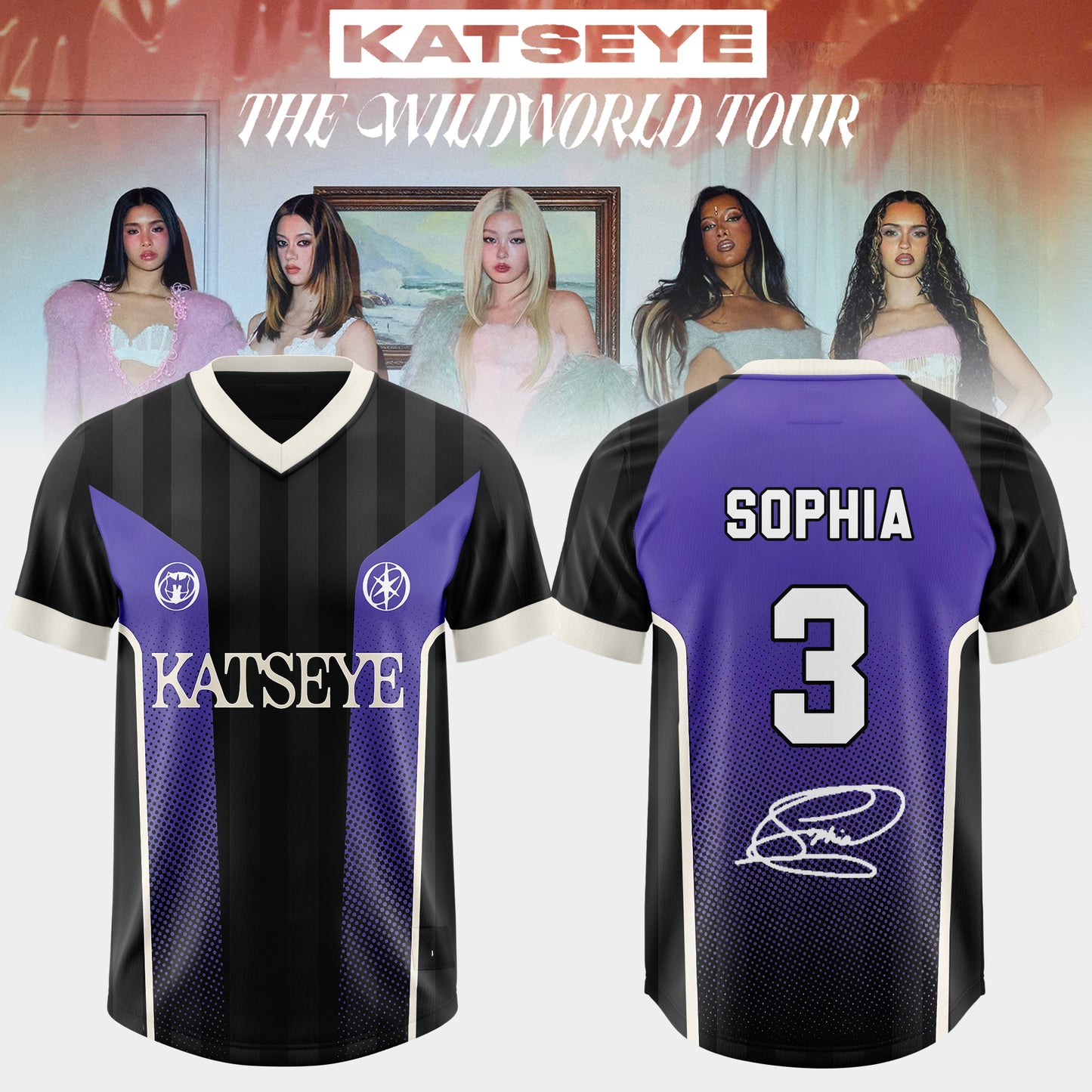 _KATSEYE: THE WILDWORD TOUR Limited Football Jersey – Origional Colors