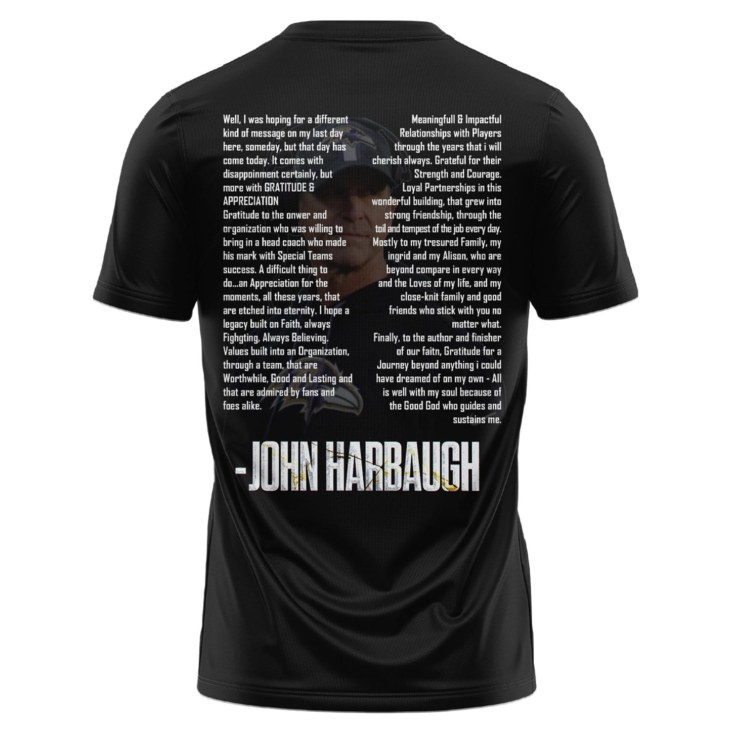 BAL Ravens Coach “John Harbaugh” Appreciation T.shirt