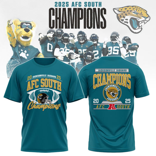 . Jacksonville Jaguars 2025 AFC South Champions T-shirt