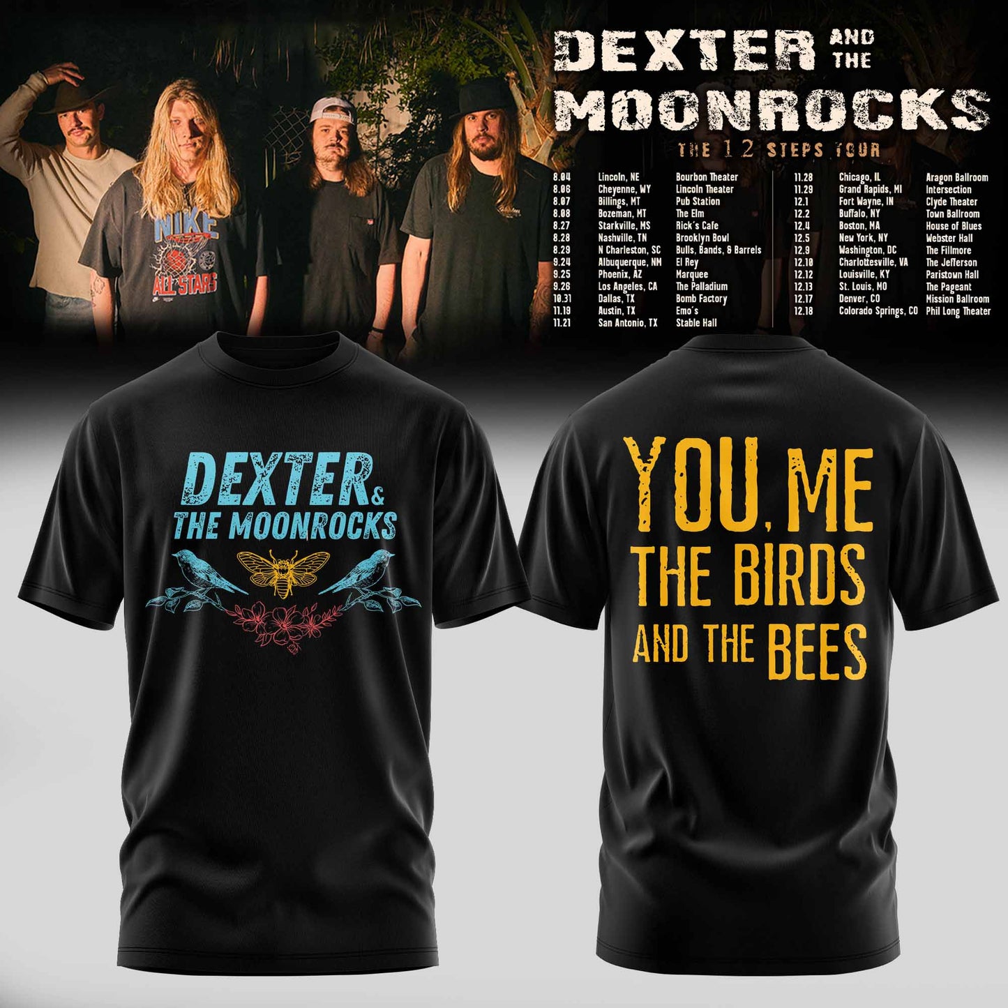 DEXTER & THE MOONROCK – THE 12 STEP TOUR 2026 T-shirt