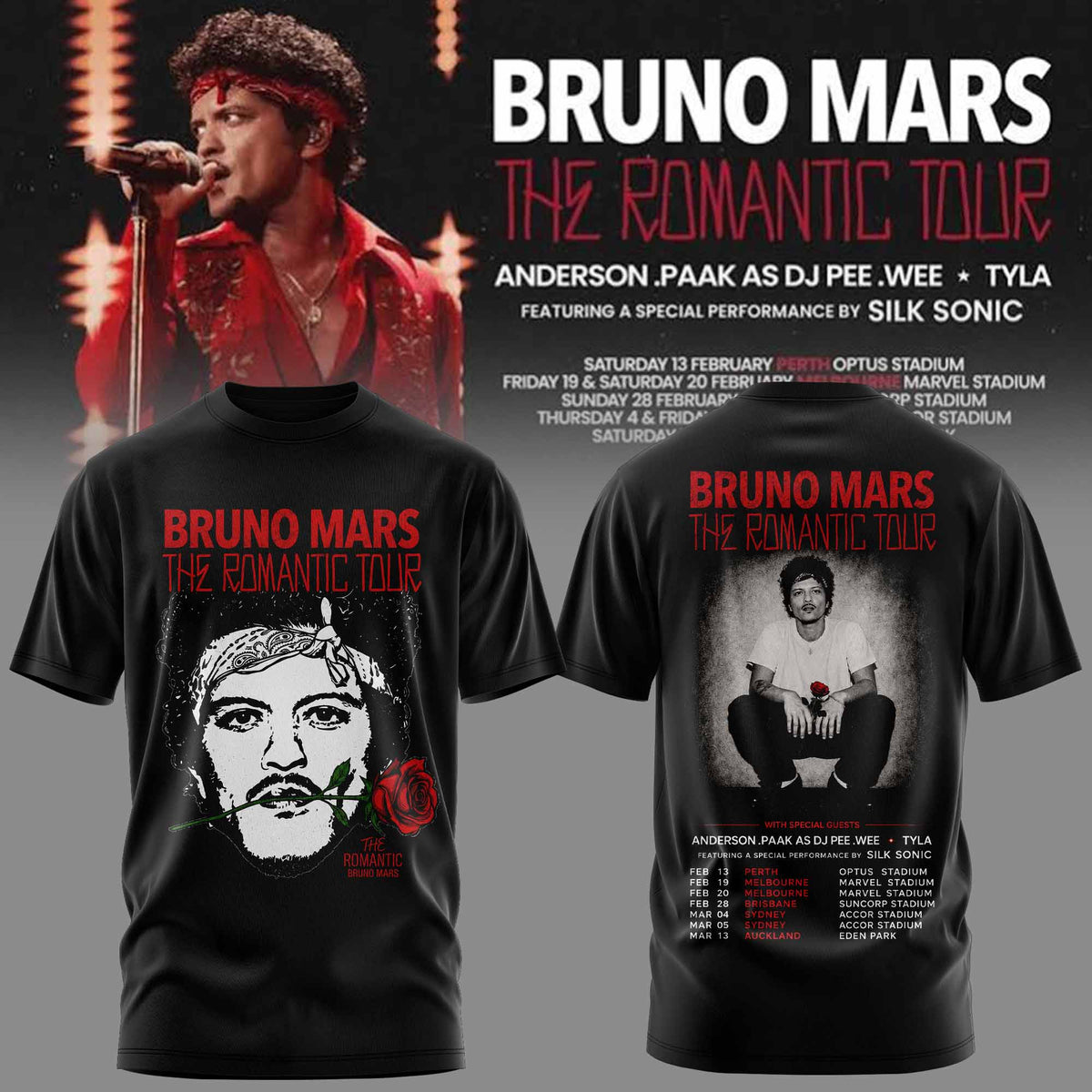 BRUNO MARS – THE ROMANTIC TOUR T-SHIRT