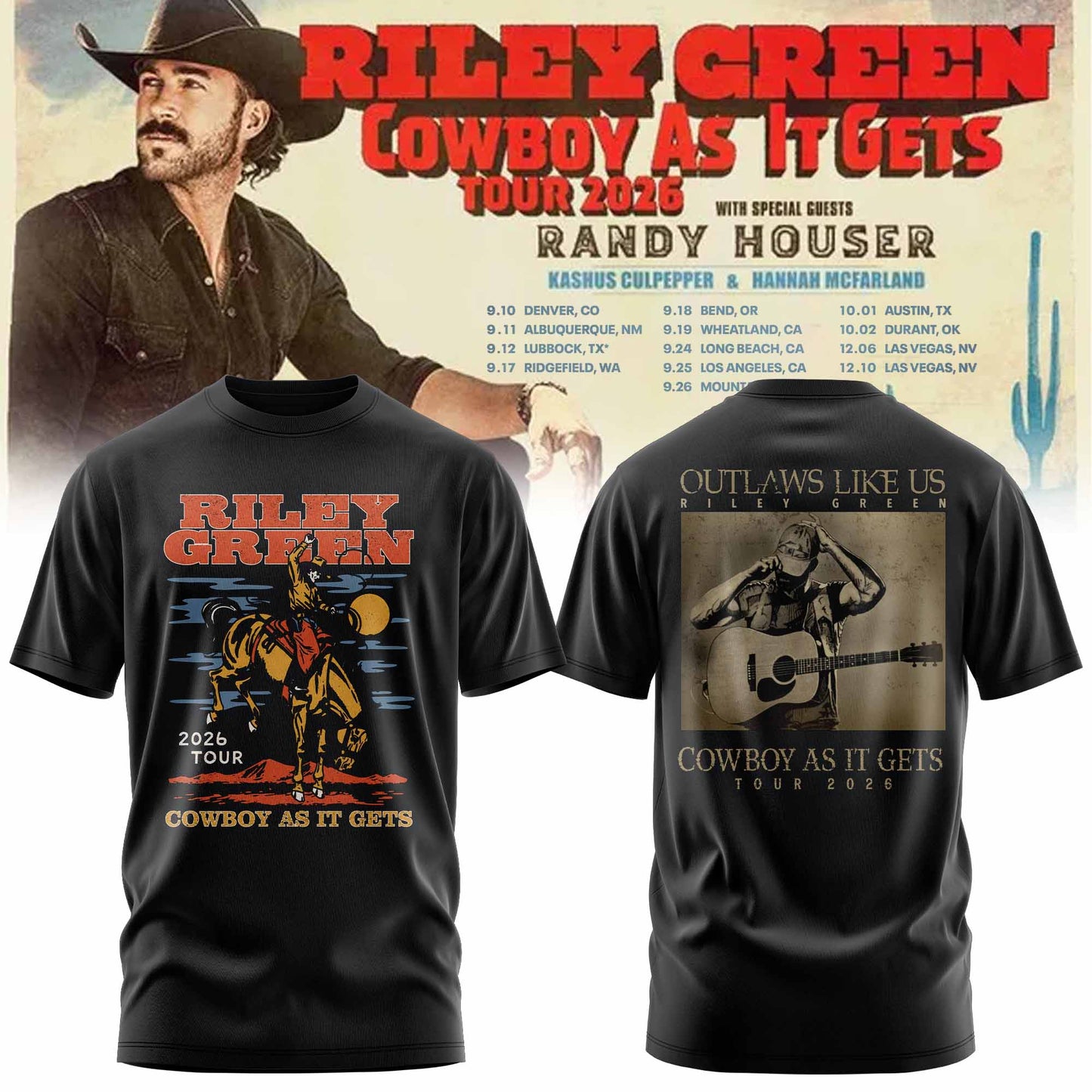 RILEY GREEN – COWBOY AS IT GETS COLLECTION TEE