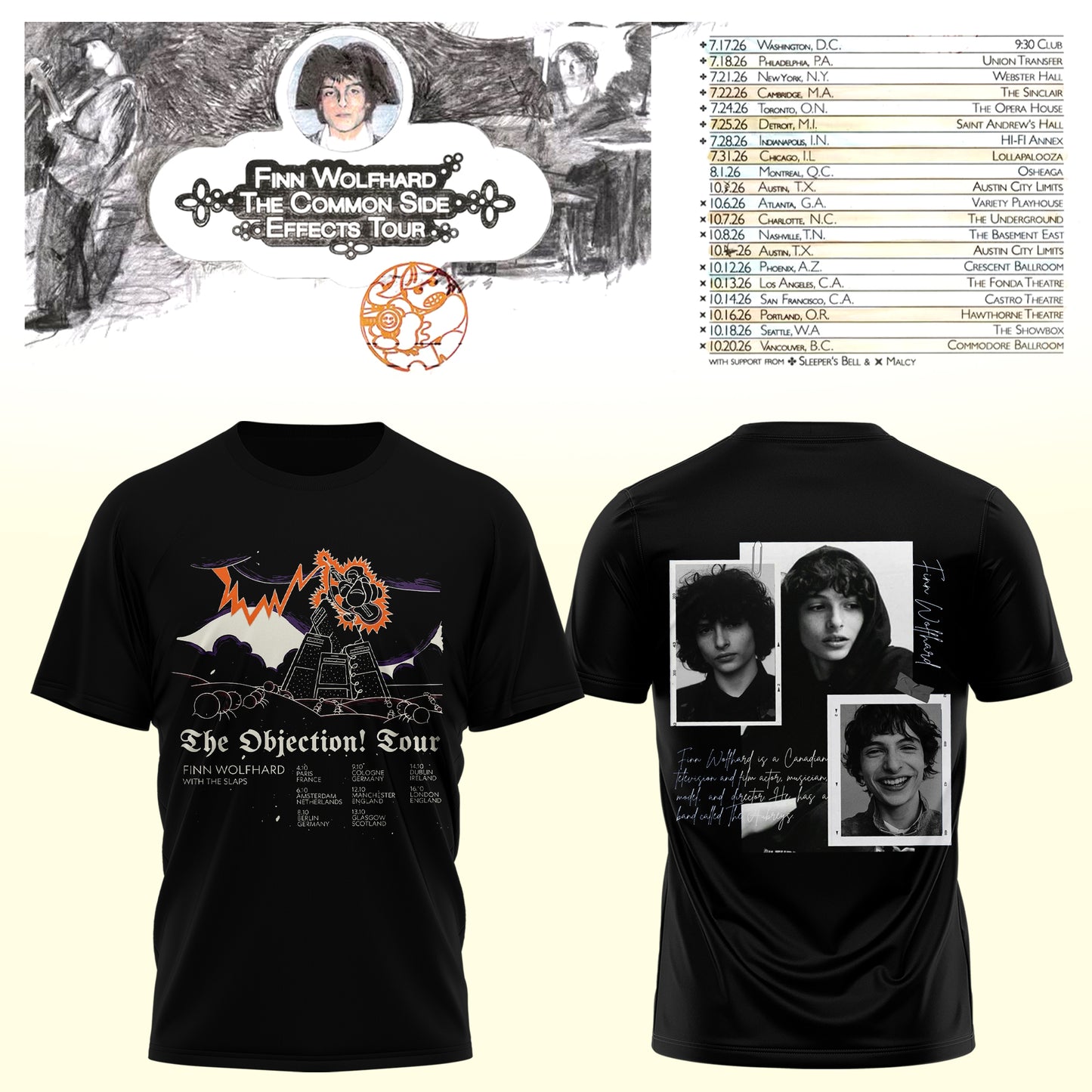 _Finn Wolfhard – The Common Side Effects Tour T-Shirt