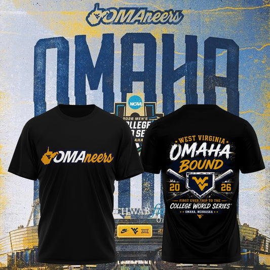 West Virginia Mountaineers 2026 Baseball Men’s College World Series Omaneers T-Shirt