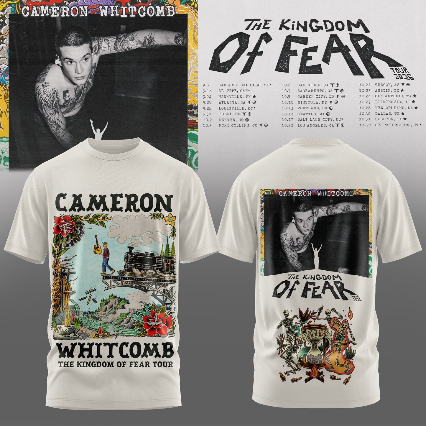 Cameron Whitcomb – The Kingdom Of Fear Tour Tee