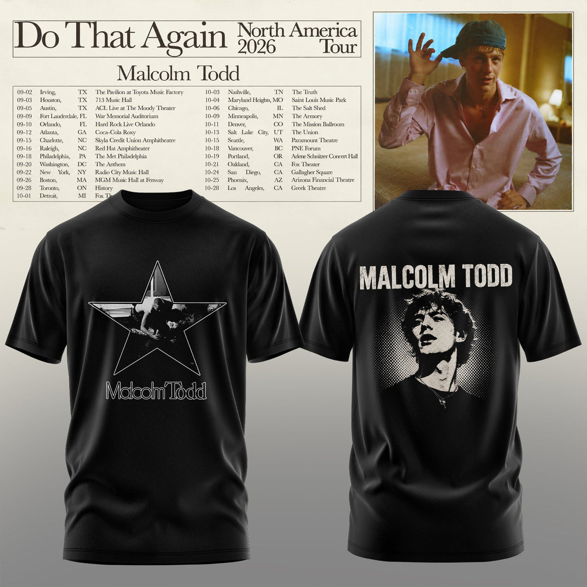 Malcom Todd – Do That Again 2026 Tour T-shirt