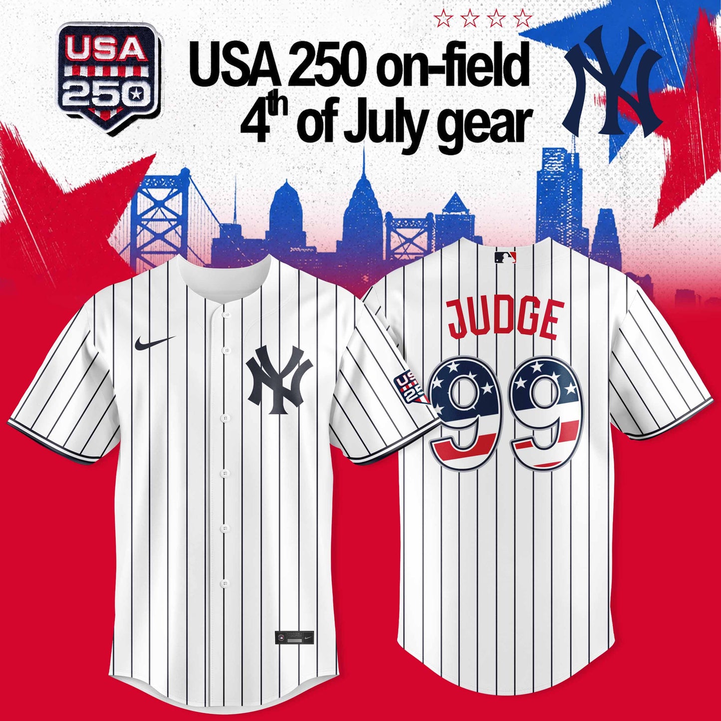 _NEW YORK YANKEES JUDGE X USA 250 ON-FIELD – 4TH OF JULY JERSEY COLLECTION