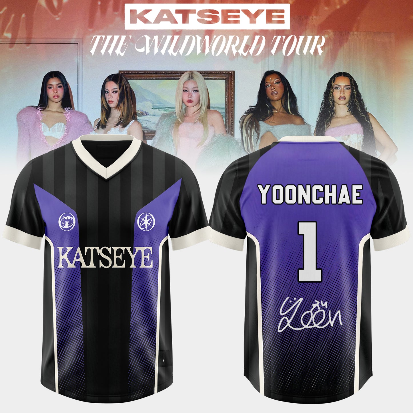 _KATSEYE: THE WILDWORD TOUR Limited Football Jersey – Origional Colors