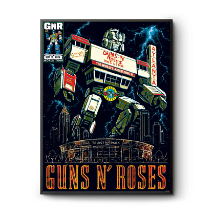 GNR Truist Park Atlanta Shirt Sept 19 Drive In Robot Graphic Poster