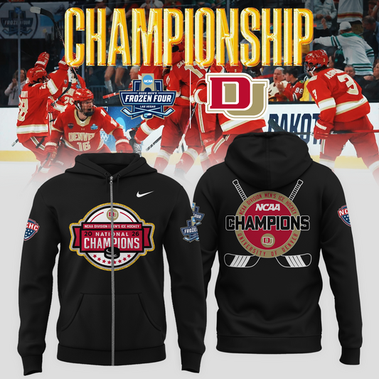 Denver Pioneers 2026 NCAA Men's Hockey National Champions ZipHoodie