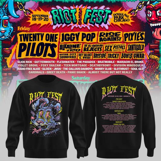 Riot Fest Collection Merch Chicago IL, September 18 20 2026 Two Sided Unisex Sweater