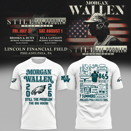 Exclusive Morgan Wallen x Philadelphia Eagles - Still The Problem Tour 2026 T-Shirt