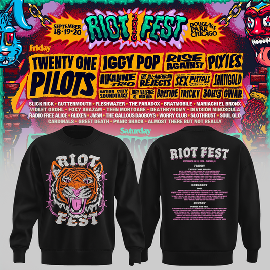 Riot Fest Collection Merch Chicago IL, September 18 20 2026 Two Sided Unisex Sweater