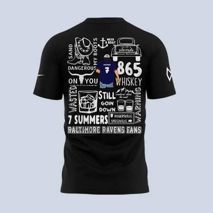Limited Edition Baltimore Ravens x Morgan Wallen Black Tshirt