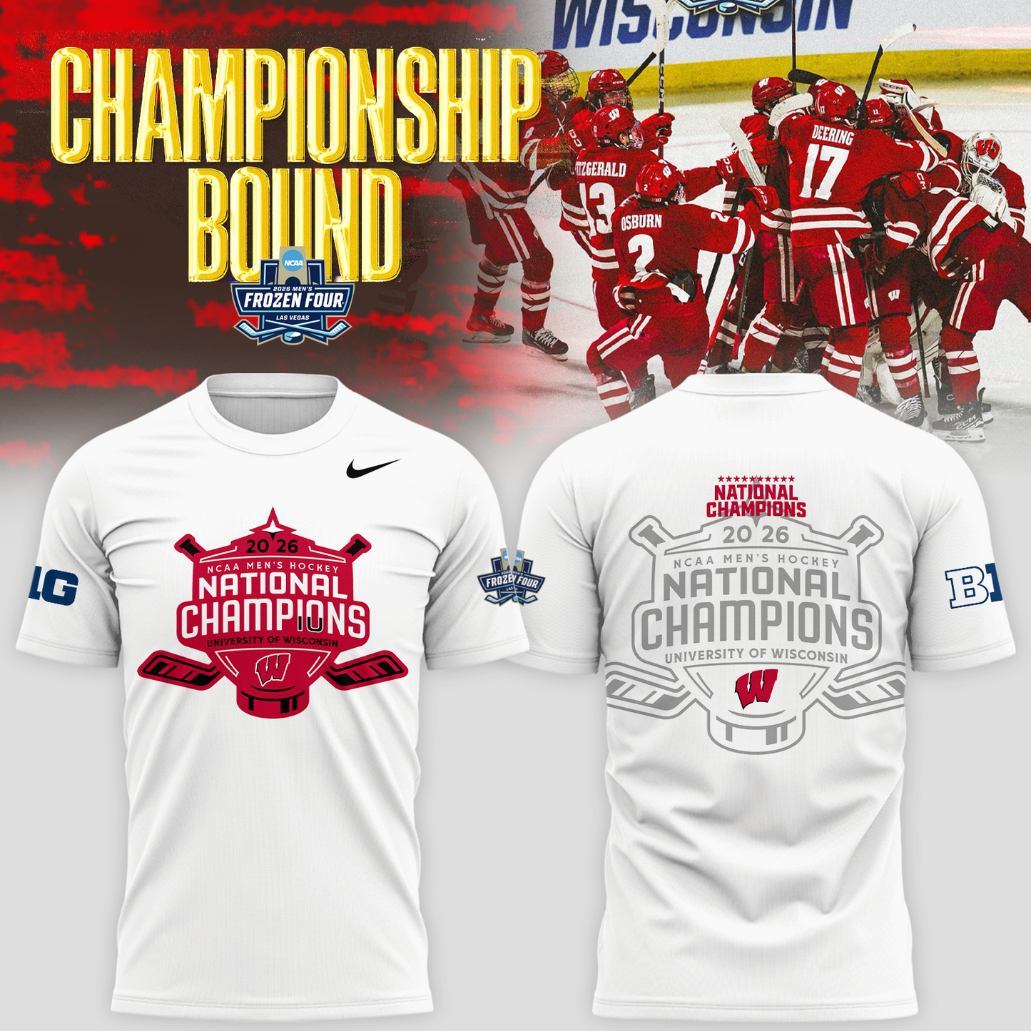 2026 NCAA Men's Ice Hockey National Champions T-Shirt