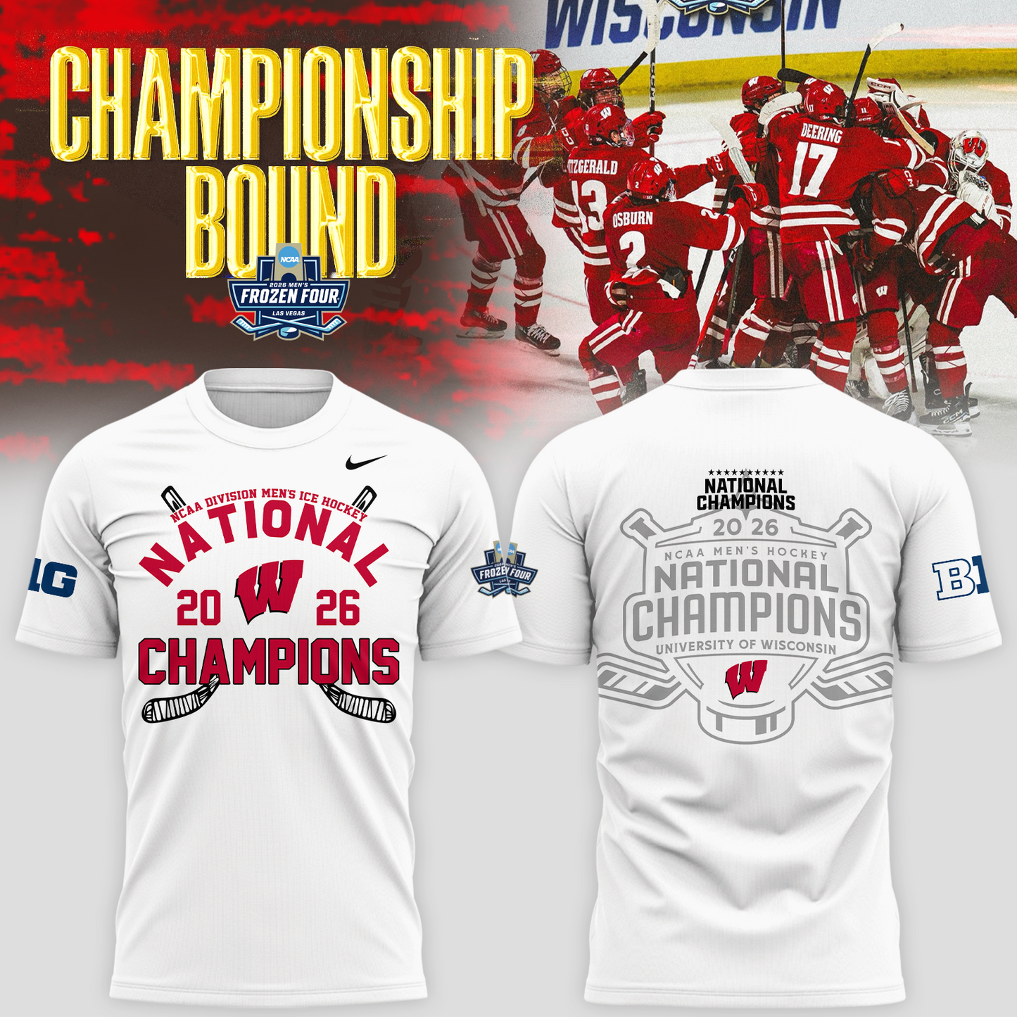2026 NCAA Men's Ice Hockey National Champions T-Shirt