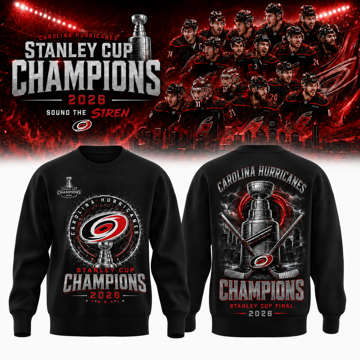 C Hurricanes 2026 Stanley Cup Champions Sweatshirt