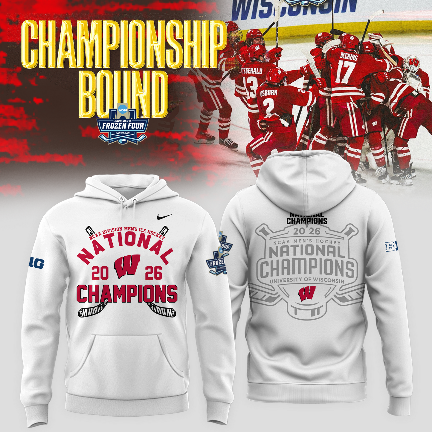 2026 NCAA Men's Ice Hockey National Champions Hoodie