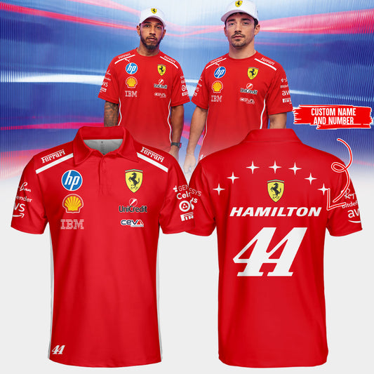 Scuderia Ferrari HP Hamilton 2026 Monza Grand Prix Polo Custom