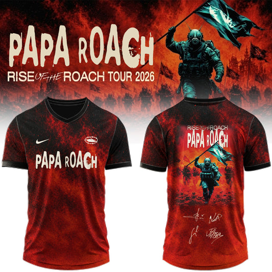 ,.Papa Roach “Rise of the Roach Tour” 2026 Signed – Jersey