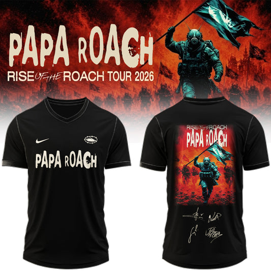 ,.Papa Roach “Rise of the Roach Tour” 2026 Signed – Jersey