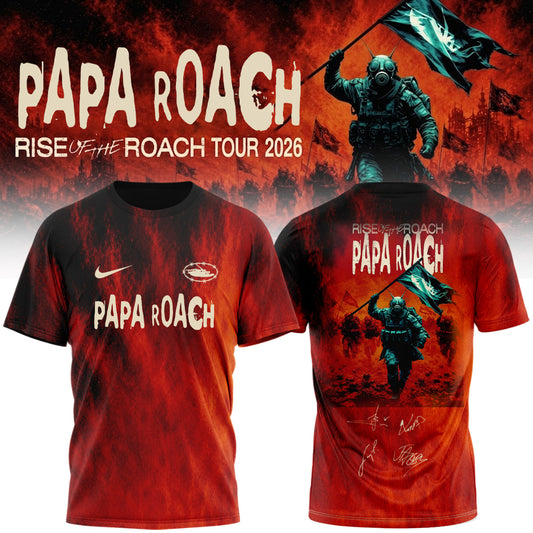 .Papa Roach “Rise of the Roach Tour” 2026 Signed – Shirt