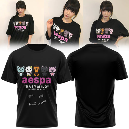 .aespa x BAPE signed TShirt
